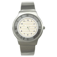 Polka Dots Gold Grey Stainless Steel Watch by Mariart