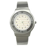 Polka Dots Gold Grey Stainless Steel Watch Front