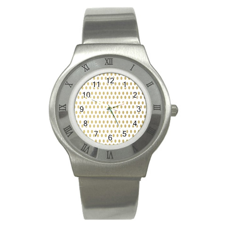 Polka Dots Gold Grey Stainless Steel Watch