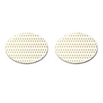 Polka Dots Gold Grey Cufflinks (Oval) Front(Pair)