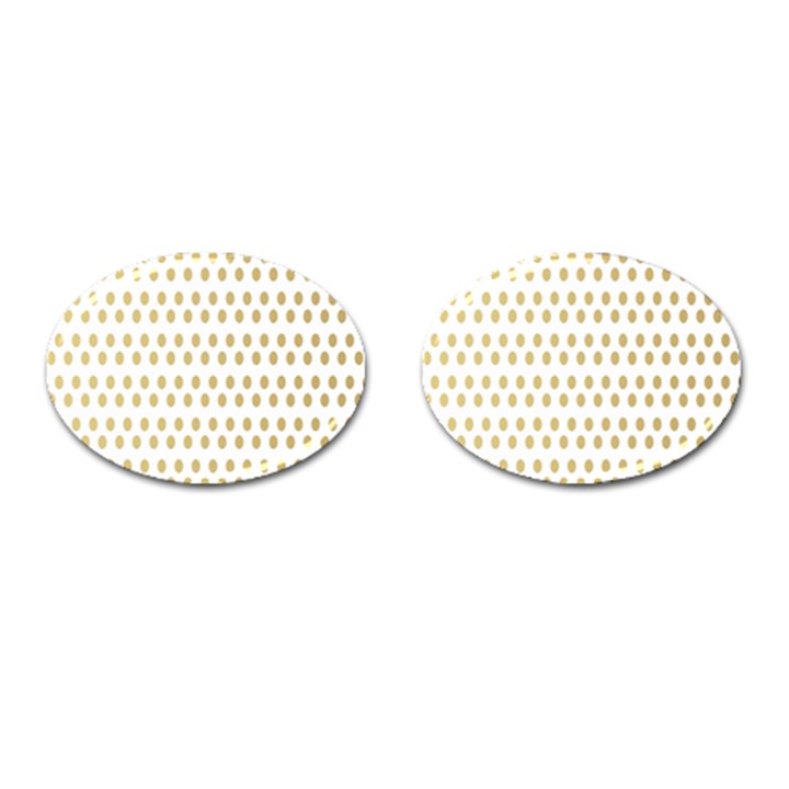 Polka Dots Gold Grey Cufflinks (Oval)