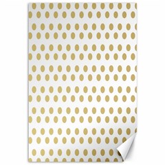 Polka Dots Gold Grey Canvas 12  X 18  