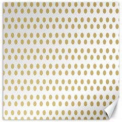 Polka Dots Gold Grey Canvas 16  X 16   by Mariart