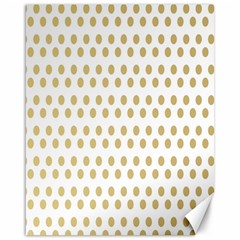 Polka Dots Gold Grey Canvas 16  X 20   by Mariart