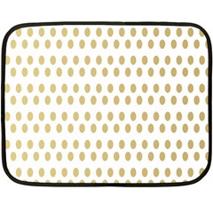 Polka Dots Gold Grey Fleece Blanket (mini)