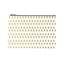 Polka Dots Gold Grey Cosmetic Bag (large)  by Mariart