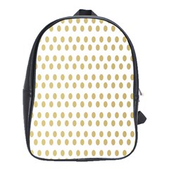 Polka Dots Gold Grey School Bags(large)  by Mariart