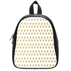 Polka Dots Gold Grey School Bags (small)  by Mariart