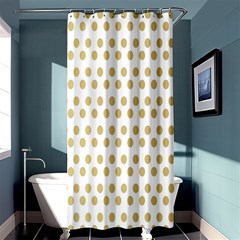 Polka Dots Gold Grey Shower Curtain 36  X 72  (stall)  by Mariart