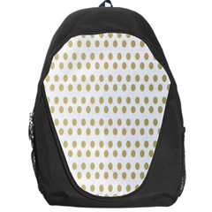 Polka Dots Gold Grey Backpack Bag by Mariart