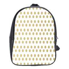 Polka Dots Gold Grey School Bags (xl)  by Mariart