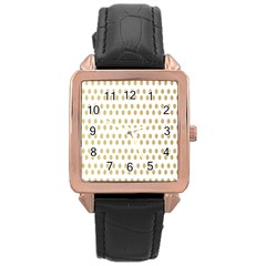 Polka Dots Gold Grey Rose Gold Leather Watch  by Mariart