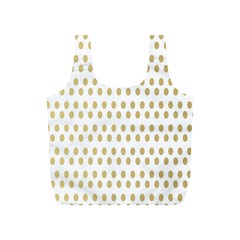 Polka Dots Gold Grey Full Print Recycle Bags (s)  by Mariart