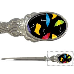 Rain Shoe Boots Blue Yellow Pink Orange Black Umbrella Letter Openers by Mariart