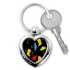 Rain Shoe Boots Blue Yellow Pink Orange Black Umbrella Key Chains (heart) 