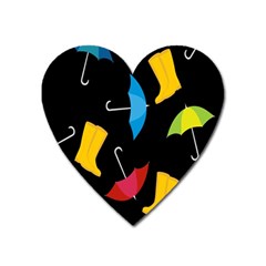 Rain Shoe Boots Blue Yellow Pink Orange Black Umbrella Heart Magnet