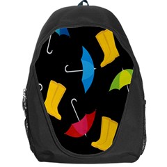 Rain Shoe Boots Blue Yellow Pink Orange Black Umbrella Backpack Bag by Mariart