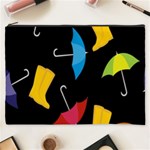 Rain Shoe Boots Blue Yellow Pink Orange Black Umbrella Cosmetic Bag (XXXL)  Front