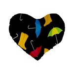 Rain Shoe Boots Blue Yellow Pink Orange Black Umbrella Standard 16  Premium Heart Shape Cushions Front