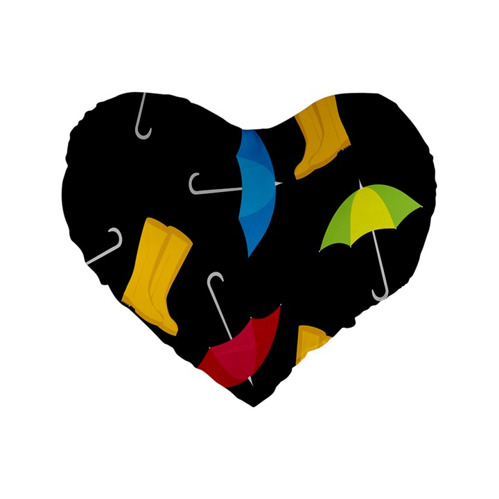 Rain Shoe Boots Blue Yellow Pink Orange Black Umbrella Standard 16  Premium Heart Shape Cushions