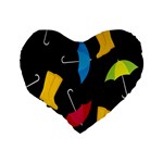 Rain Shoe Boots Blue Yellow Pink Orange Black Umbrella Standard 16  Premium Heart Shape Cushions Back