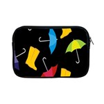 Rain Shoe Boots Blue Yellow Pink Orange Black Umbrella Apple iPad Mini Zipper Cases Front