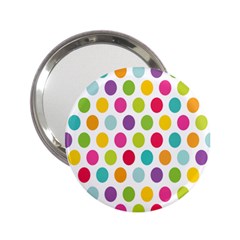 Polka Dot Yellow Green Blue Pink Purple Red Rainbow Color 2 25  Handbag Mirrors by Mariart