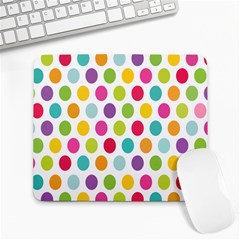 Polka Dot Yellow Green Blue Pink Purple Red Rainbow Color Large Mousepads by Mariart