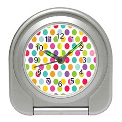 Polka Dot Yellow Green Blue Pink Purple Red Rainbow Color Travel Alarm Clocks