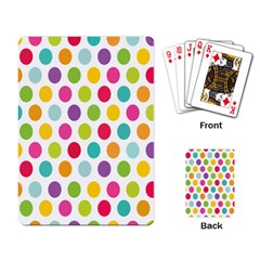 Polka Dot Yellow Green Blue Pink Purple Red Rainbow Color Playing Card by Mariart