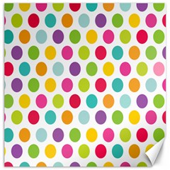 Polka Dot Yellow Green Blue Pink Purple Red Rainbow Color Canvas 12  X 12   by Mariart