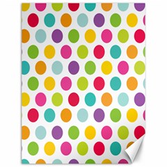 Polka Dot Yellow Green Blue Pink Purple Red Rainbow Color Canvas 12  X 16   by Mariart