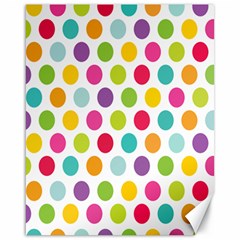 Polka Dot Yellow Green Blue Pink Purple Red Rainbow Color Canvas 16  X 20   by Mariart