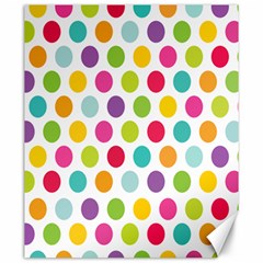 Polka Dot Yellow Green Blue Pink Purple Red Rainbow Color Canvas 20  X 24   by Mariart