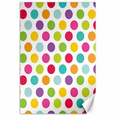 Polka Dot Yellow Green Blue Pink Purple Red Rainbow Color Canvas 20  X 30   by Mariart