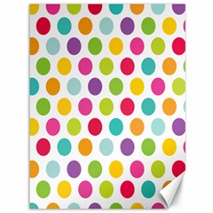 Polka Dot Yellow Green Blue Pink Purple Red Rainbow Color Canvas 36  X 48   by Mariart