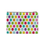 Polka Dot Yellow Green Blue Pink Purple Red Rainbow Color Cosmetic Bag (Medium)  Back