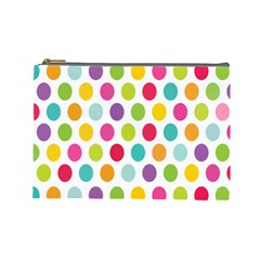 Polka Dot Yellow Green Blue Pink Purple Red Rainbow Color Cosmetic Bag (large)  by Mariart