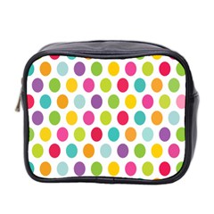 Polka Dot Yellow Green Blue Pink Purple Red Rainbow Color Mini Toiletries Bag 2-side by Mariart