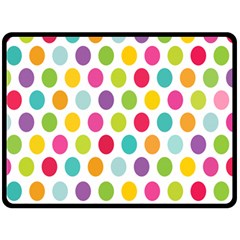 Polka Dot Yellow Green Blue Pink Purple Red Rainbow Color Fleece Blanket (large)  by Mariart