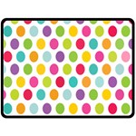 Polka Dot Yellow Green Blue Pink Purple Red Rainbow Color Fleece Blanket (Large)  80 x60  Blanket Front