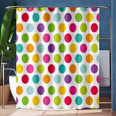 Polka Dot Yellow Green Blue Pink Purple Red Rainbow Color Shower Curtain 60  X 72  (medium)  by Mariart