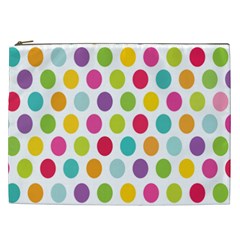 Polka Dot Yellow Green Blue Pink Purple Red Rainbow Color Cosmetic Bag (xxl)  by Mariart