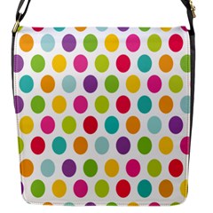 Polka Dot Yellow Green Blue Pink Purple Red Rainbow Color Flap Messenger Bag (s) by Mariart