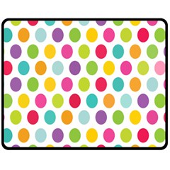 Polka Dot Yellow Green Blue Pink Purple Red Rainbow Color Double Sided Fleece Blanket (medium)  by Mariart