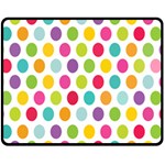 Polka Dot Yellow Green Blue Pink Purple Red Rainbow Color Double Sided Fleece Blanket (Medium)  58.8 x47.4  Blanket Front