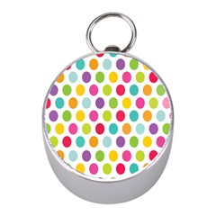 Polka Dot Yellow Green Blue Pink Purple Red Rainbow Color Mini Silver Compasses by Mariart