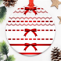 Ribbon Red Line Ornament (Round)