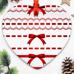 Ribbon Red Line Ornament (Heart)