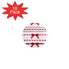 Ribbon Red Line 1  Mini Magnet (10 pack) 